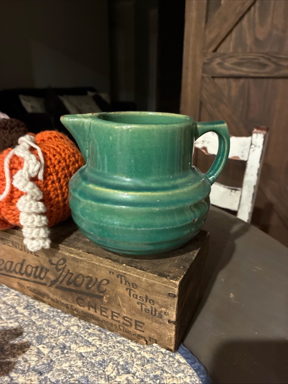 Antique McCoy buttermilk pitcher 5”